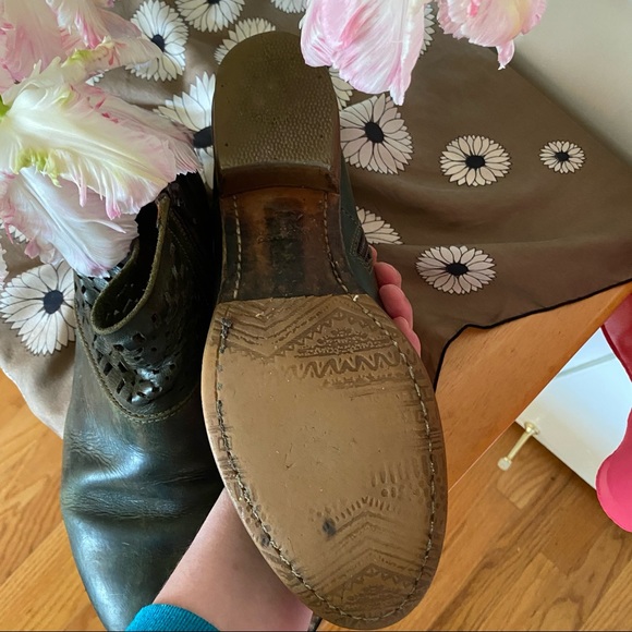 Moma Italian Leather Boots Rustic Green 38.5 - Picture 6 of 9